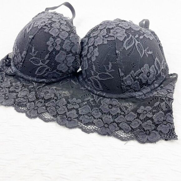 BUY 1 GET 1 FREE H&M 34d black lace longline bra - Picture 4 of 7